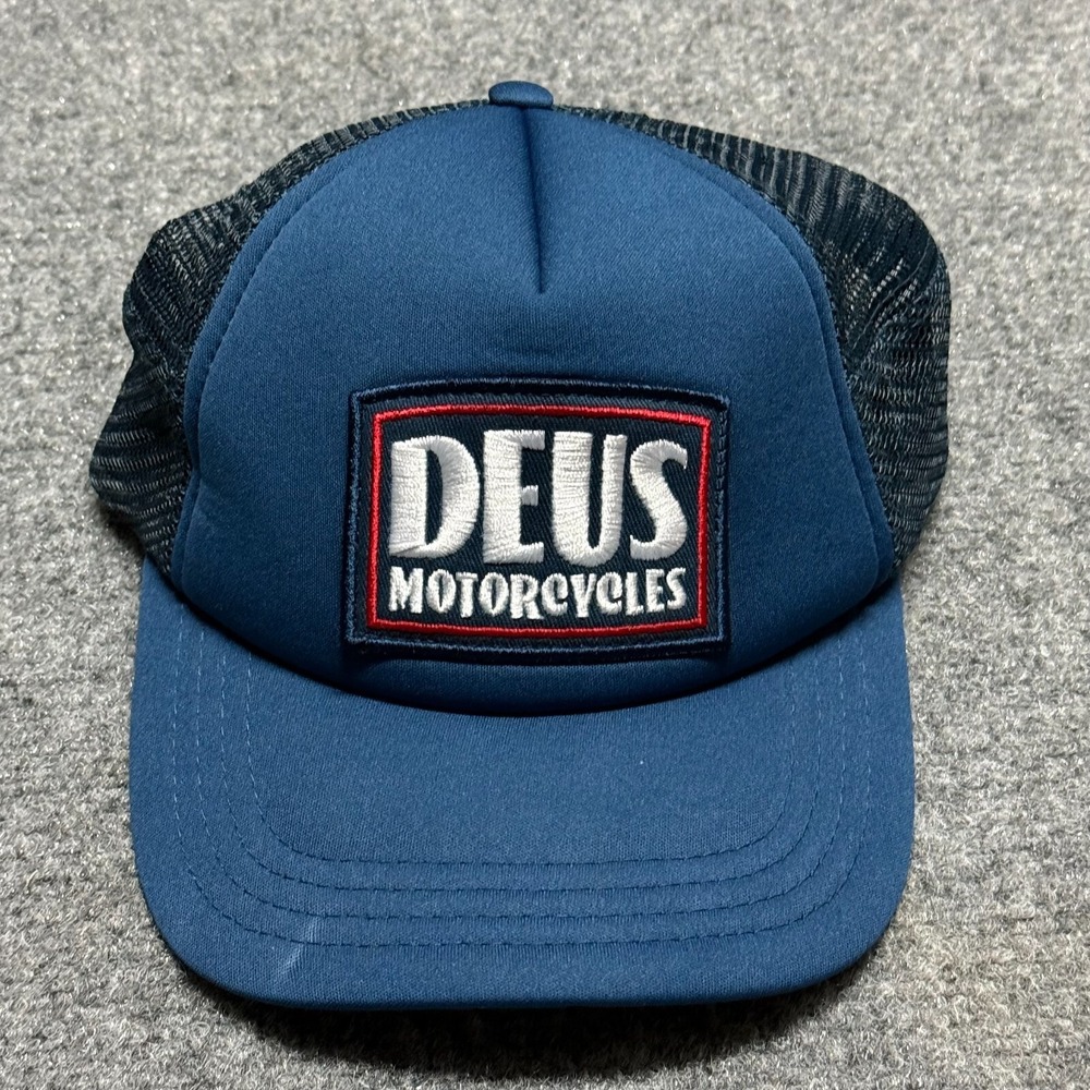 Deus Motorcycles Hat Cap Blue Ex Machina Trucker Snapback Adjustable